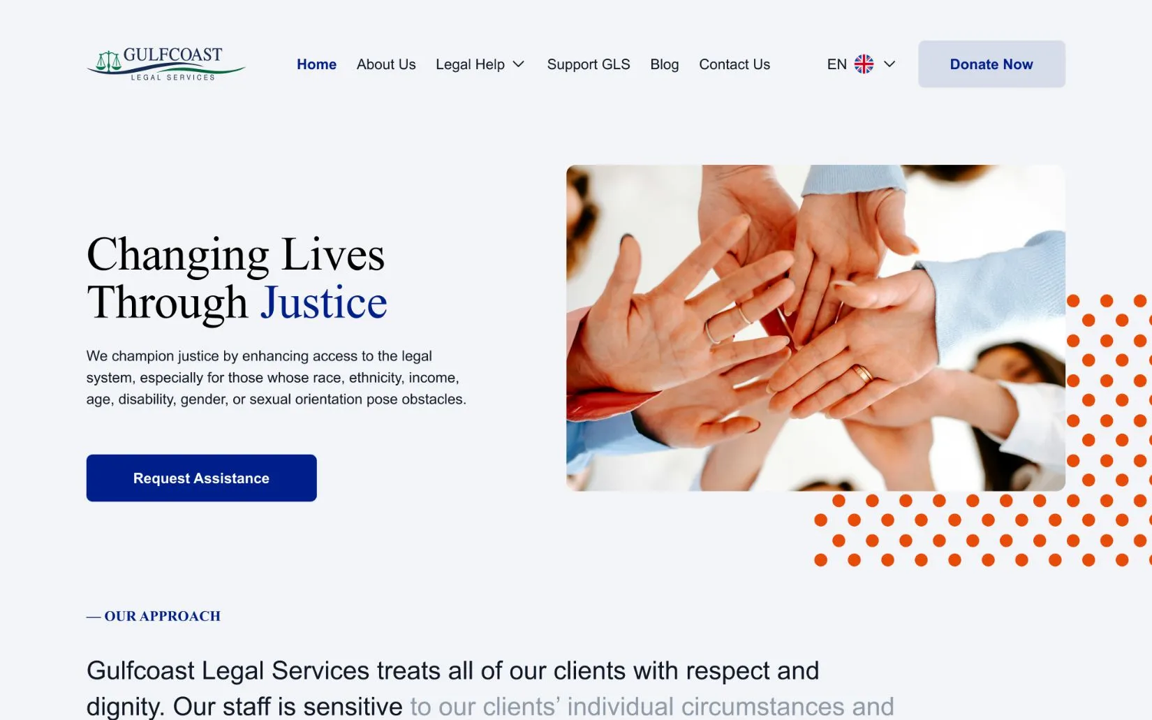 Gulfcoast Legal Services website